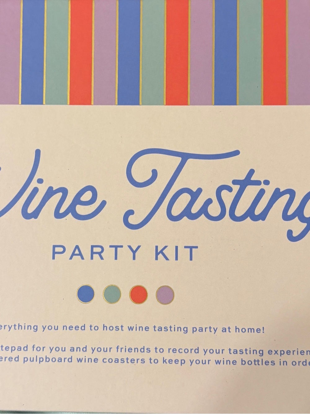 Wine Tasting Party Kit - Multi Color, New in box, Retail $20